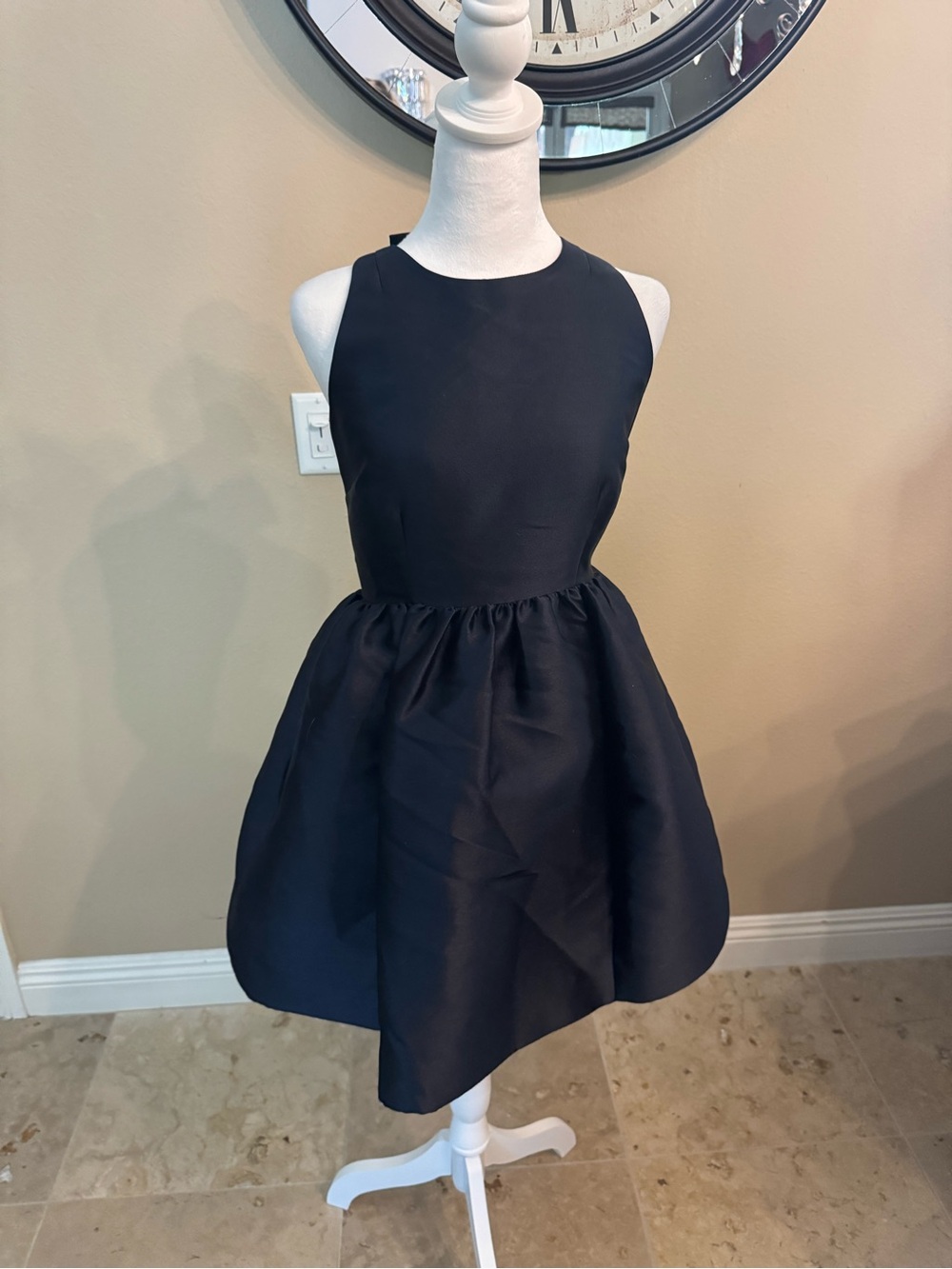 kate spade navy Sleeveless Satin Fit-and-Flare Dress